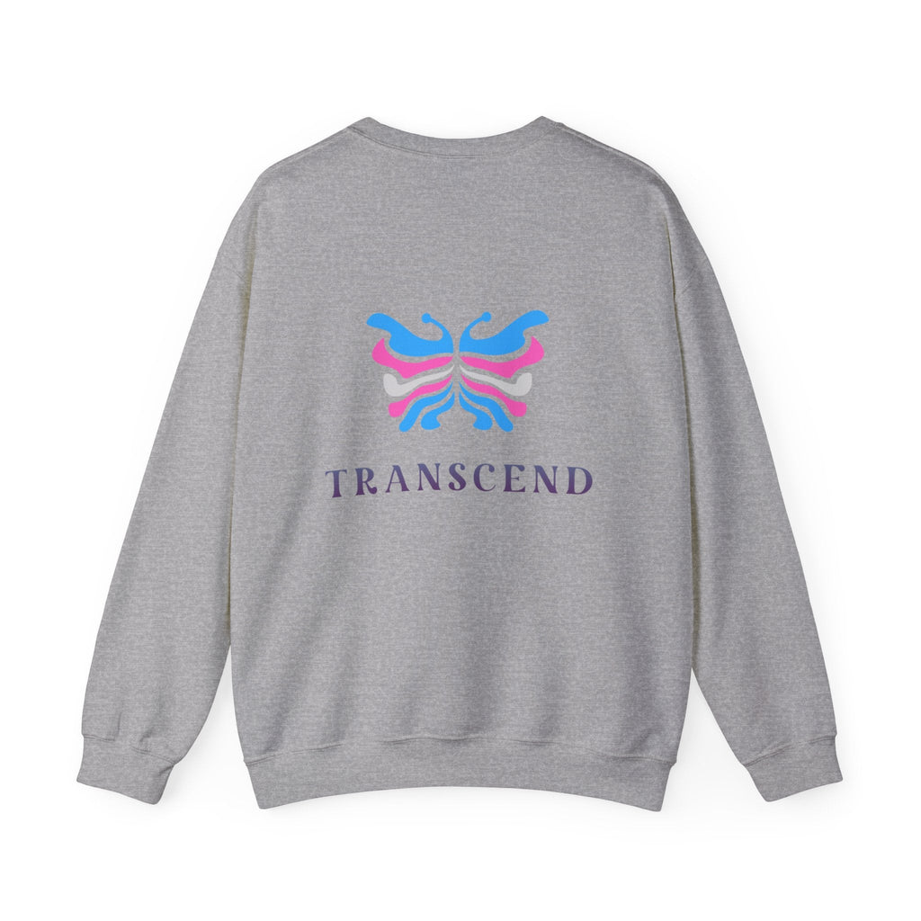Transcend Logo Crewneck Graphic Long Sleeve Comfy Cotton (Unisex) Athletic Grey