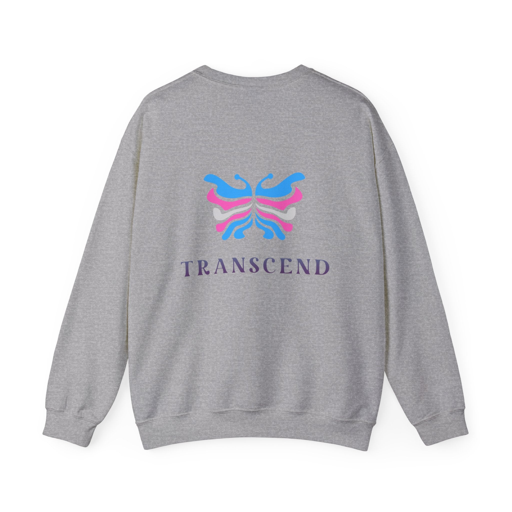 Transcend Logo Crewneck Graphic Long Sleeve Comfy Cotton (Unisex) Athletic Grey