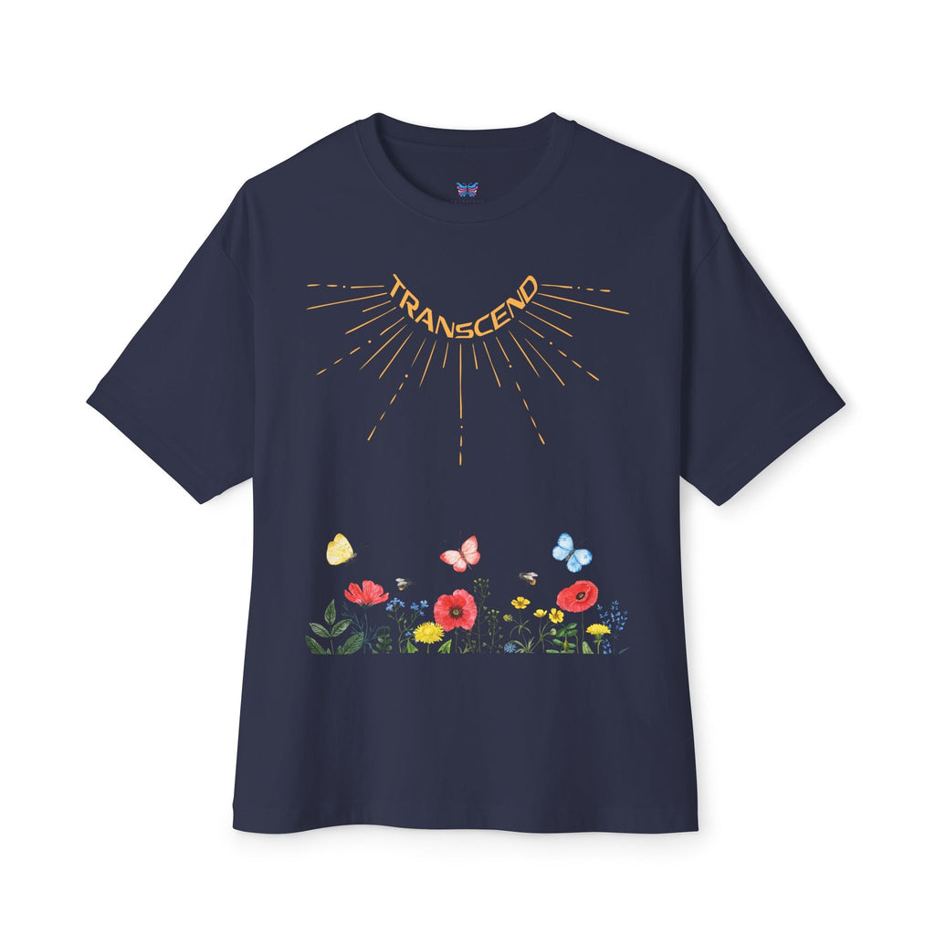 Rise And Grow Garden Transcend Graphic Oversized T-Shirt (Unisex) Navy