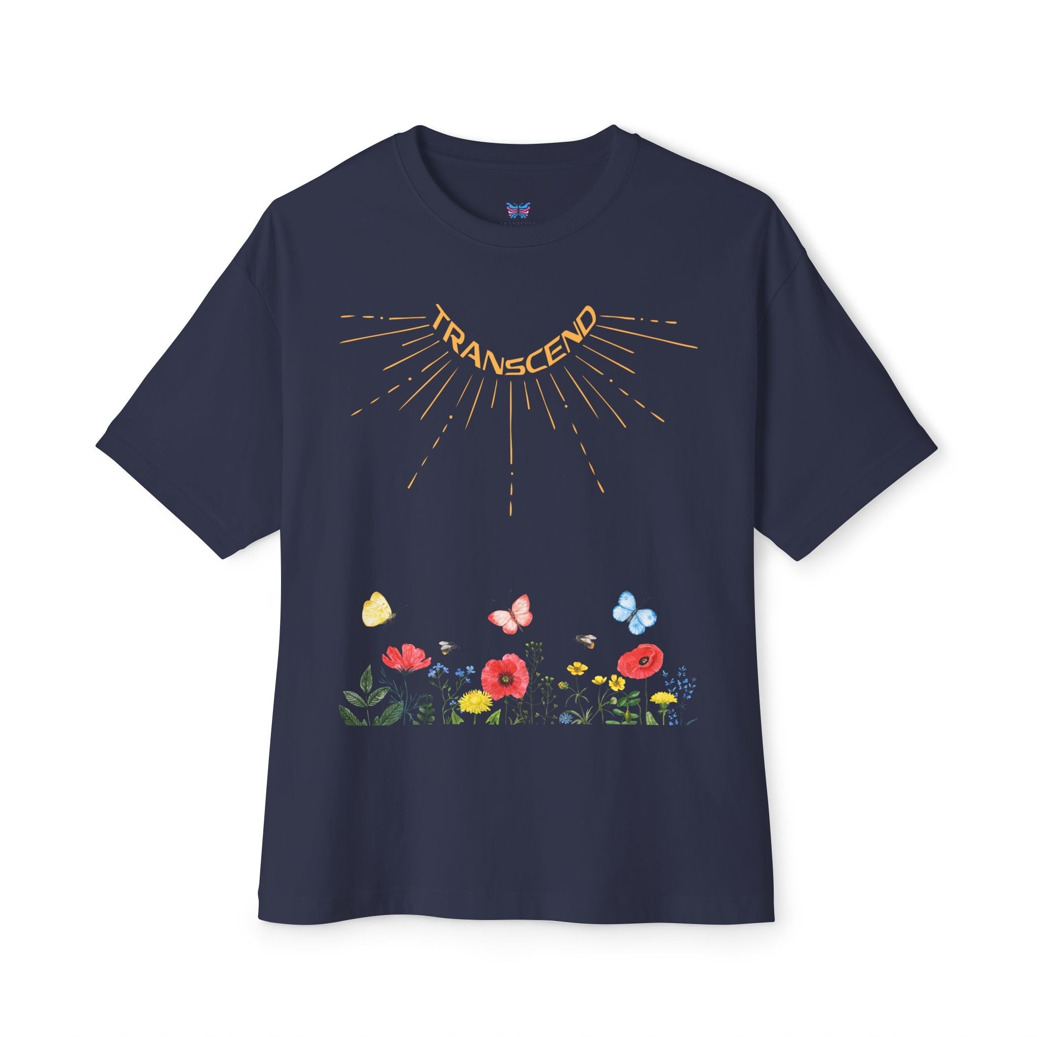 Rise And Grow Garden Transcend Graphic Oversized T-Shirt (Unisex) Navy