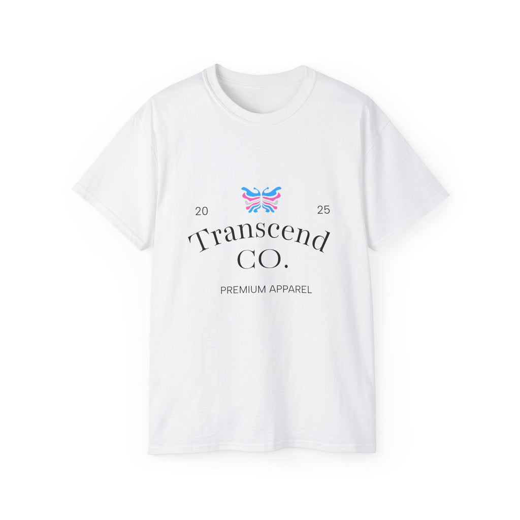 Transcend CO. Premium Tee Ultra Cotton Graphic T-Shirt (Unisex) White