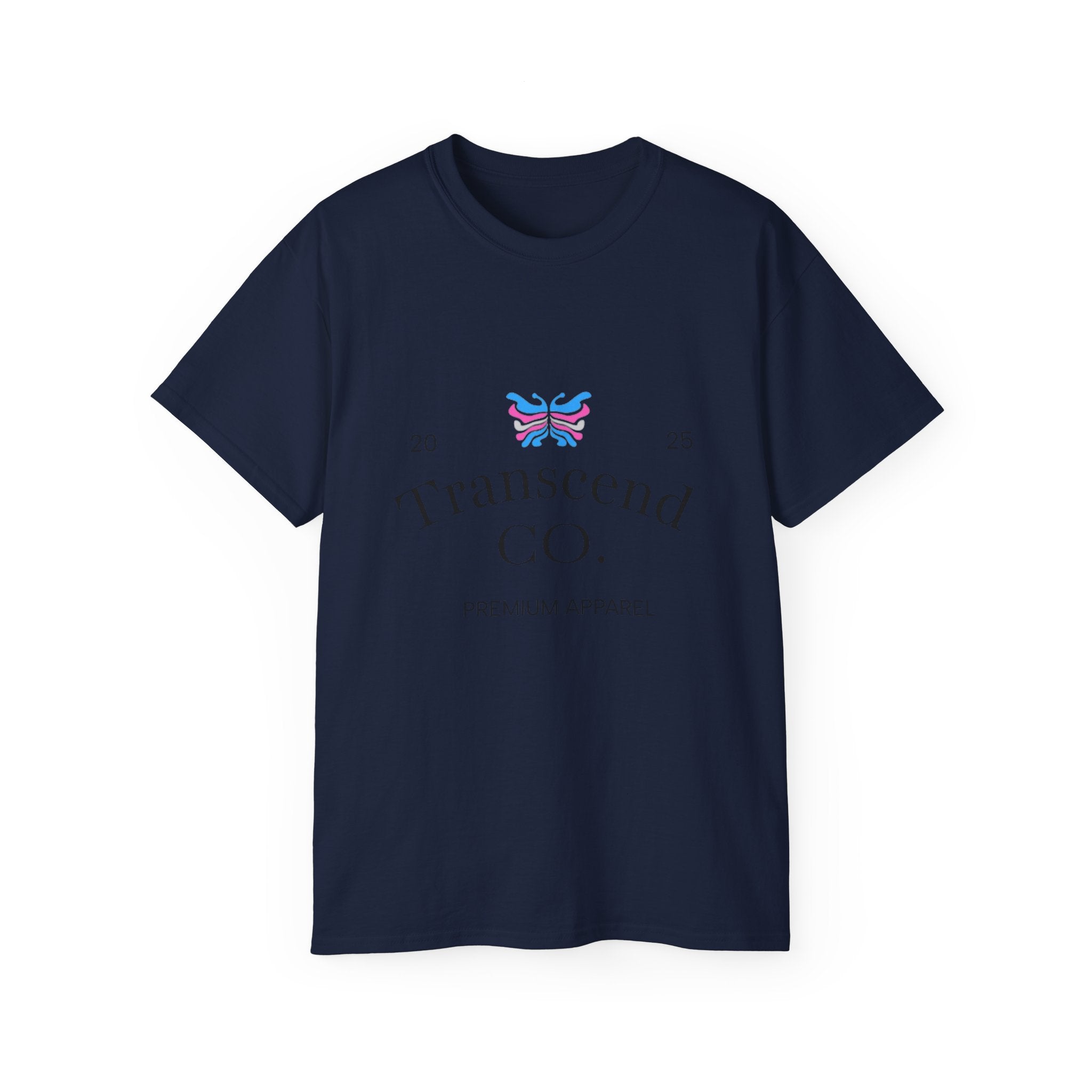 Transcend CO. Premium Tee Ultra Cotton Graphic T-Shirt (Unisex) Navy