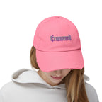 Transcend Gothic Graphic Blackletter Font Distressed Cap (Unisex) True Pink