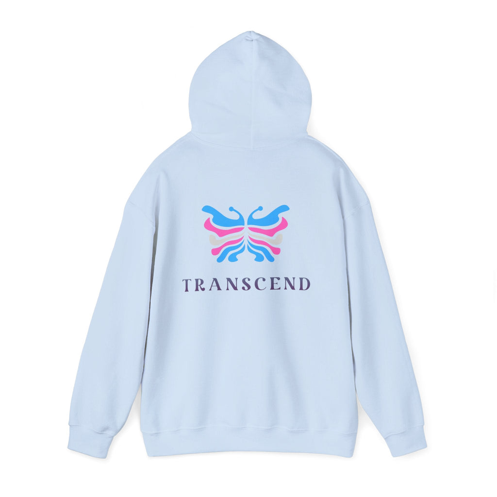 Transcend Logo Hoodie Minimalist Graphic Sweatshirt (Unisex) Light Blue
