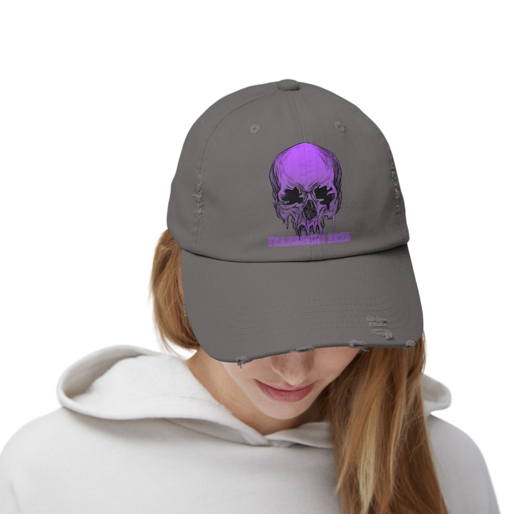 Nightmare Collection Distressed Transcend Baseball Cap (Unisex) Nickel