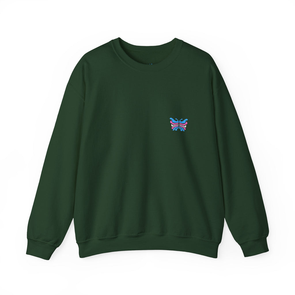Transcend Logo Crewneck Graphic Long Sleeve Comfy Cotton (Unisex) Forest Green