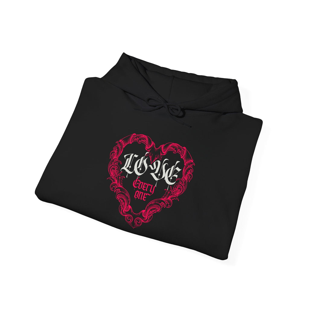 Love Everyone Gothic Graphic Transcend Hoodie Sweatshirt (Unisex) Black
