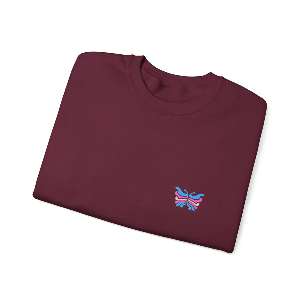 Transcend Logo Crewneck Graphic Long Sleeve Comfy Cotton (Unisex) Maroon