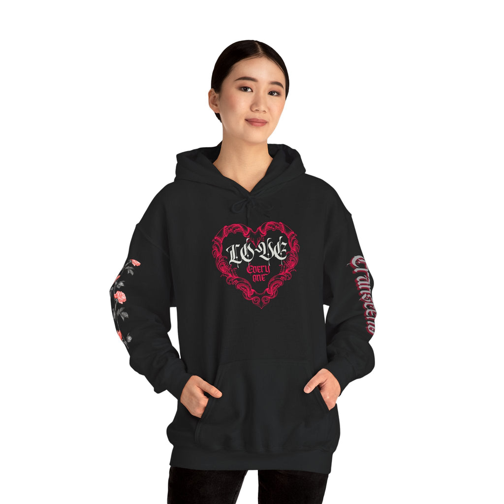 Love Everyone Gothic Graphic Transcend Hoodie Sweatshirt (Unisex) Black