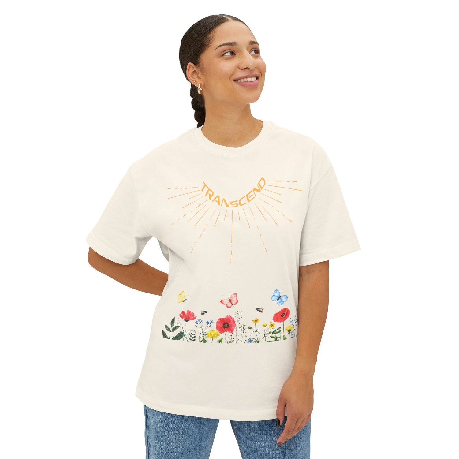 Rise And Grow Double Graphic Transcend T-Shirt (Unisex) Natural