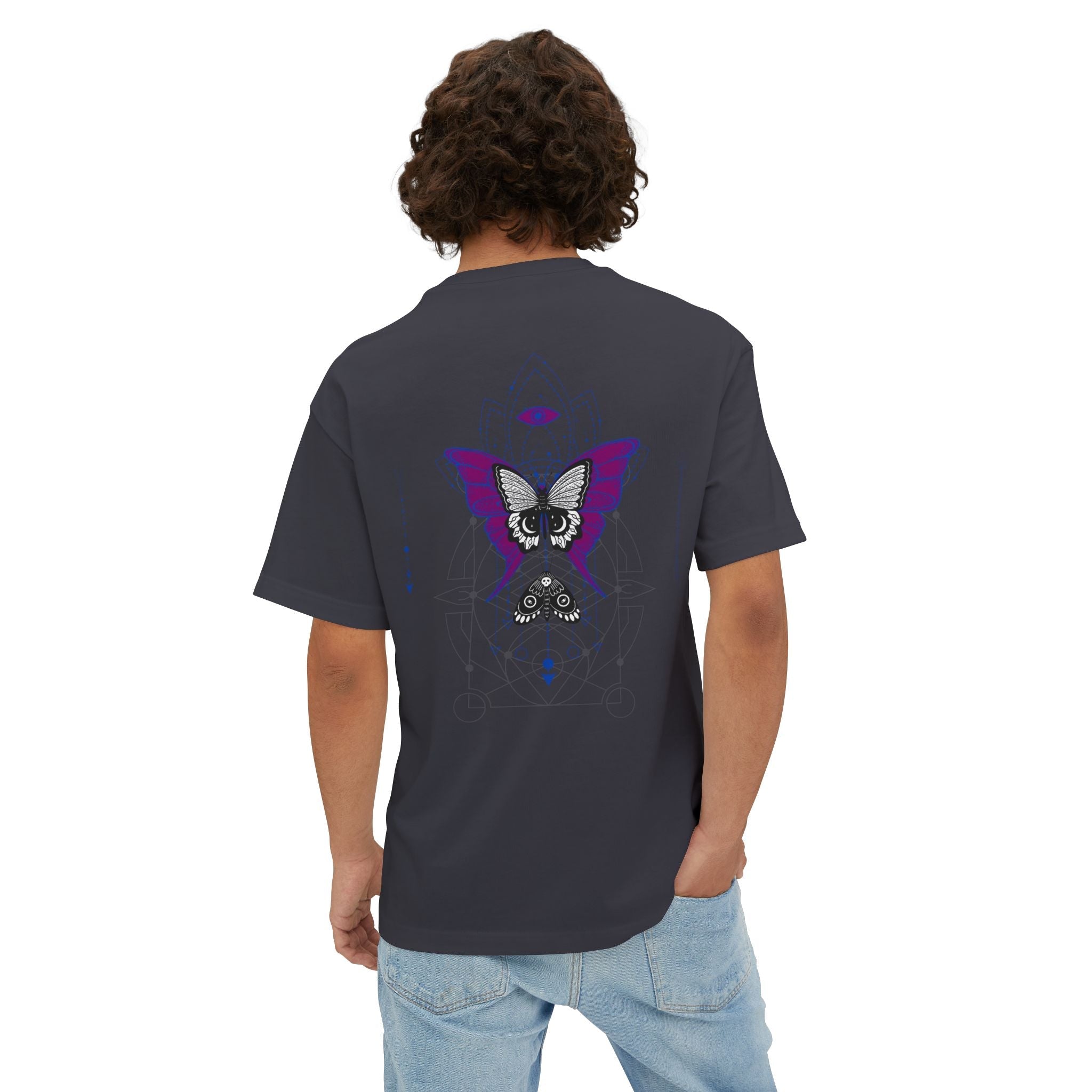 Geometric Butterfly Gothic Graphic Transcend T-Shirt (Unisex) Dark Gray