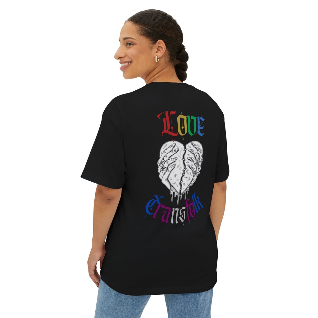 Love Transfolk Gothic Graphic Oversized Transcend T-Shirt (Unisex) Black