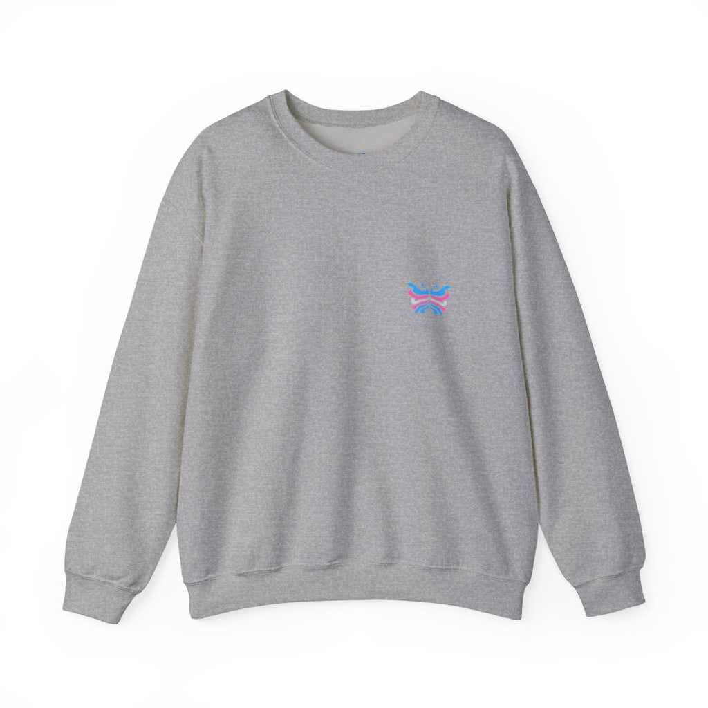 Transcend Logo Crewneck Graphic Long Sleeve Comfy Cotton (Unisex) Athletic Grey