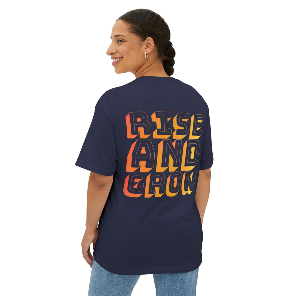 Rise And Grow Garden Transcend Graphic Oversized T-Shirt (Unisex) Navy