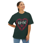 Love Everyone Gothic Graphic Oversized Transcend T-Shirt (Unisex) Forest Green