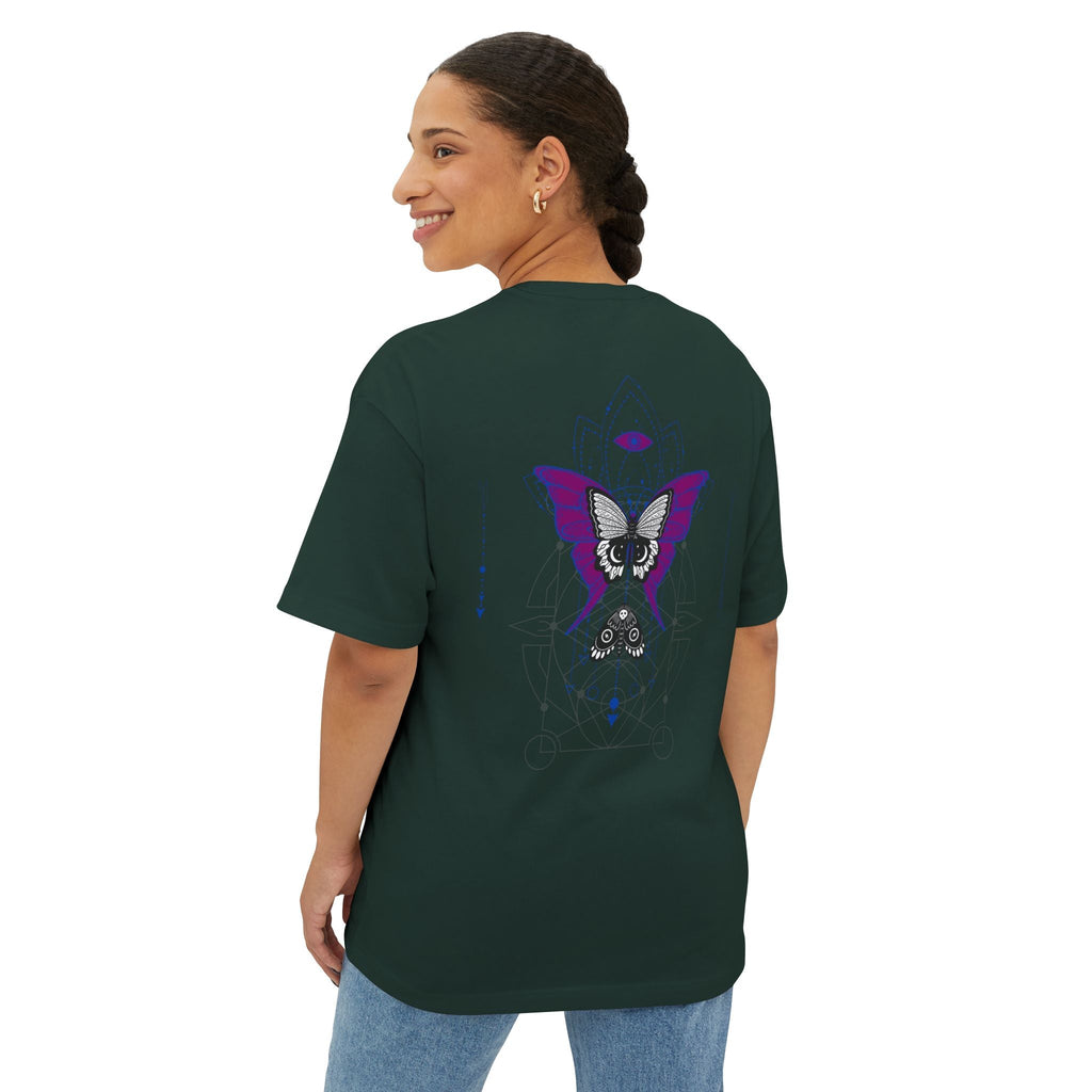 Geometric Butterfly Gothic Graphic Transcend T-Shirt (Unisex) Forest Green