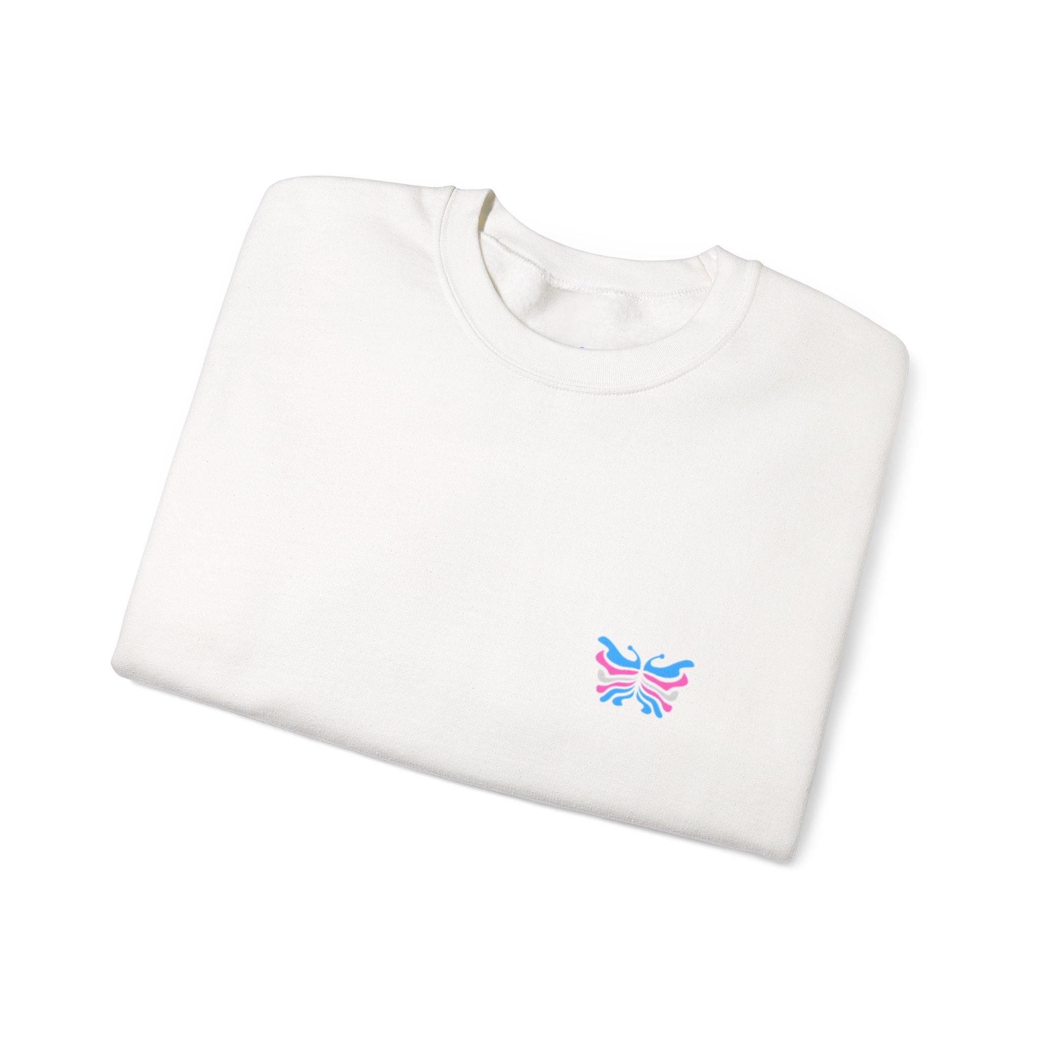 Transcend Logo Crewneck Graphic Long Sleeve Comfy Cotton (Unisex) White