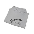 Progress Over Perfection Graphic Hooded Comfy Sweatshirt (Unisex) Athletic Grey