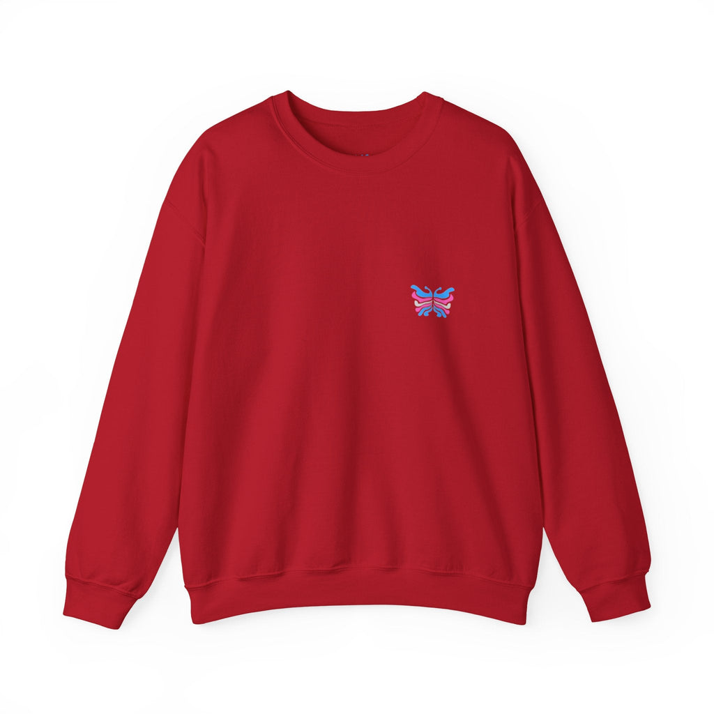 Transcend Logo Crewneck Graphic Long Sleeve Comfy Cotton (Unisex) Cherry Red
