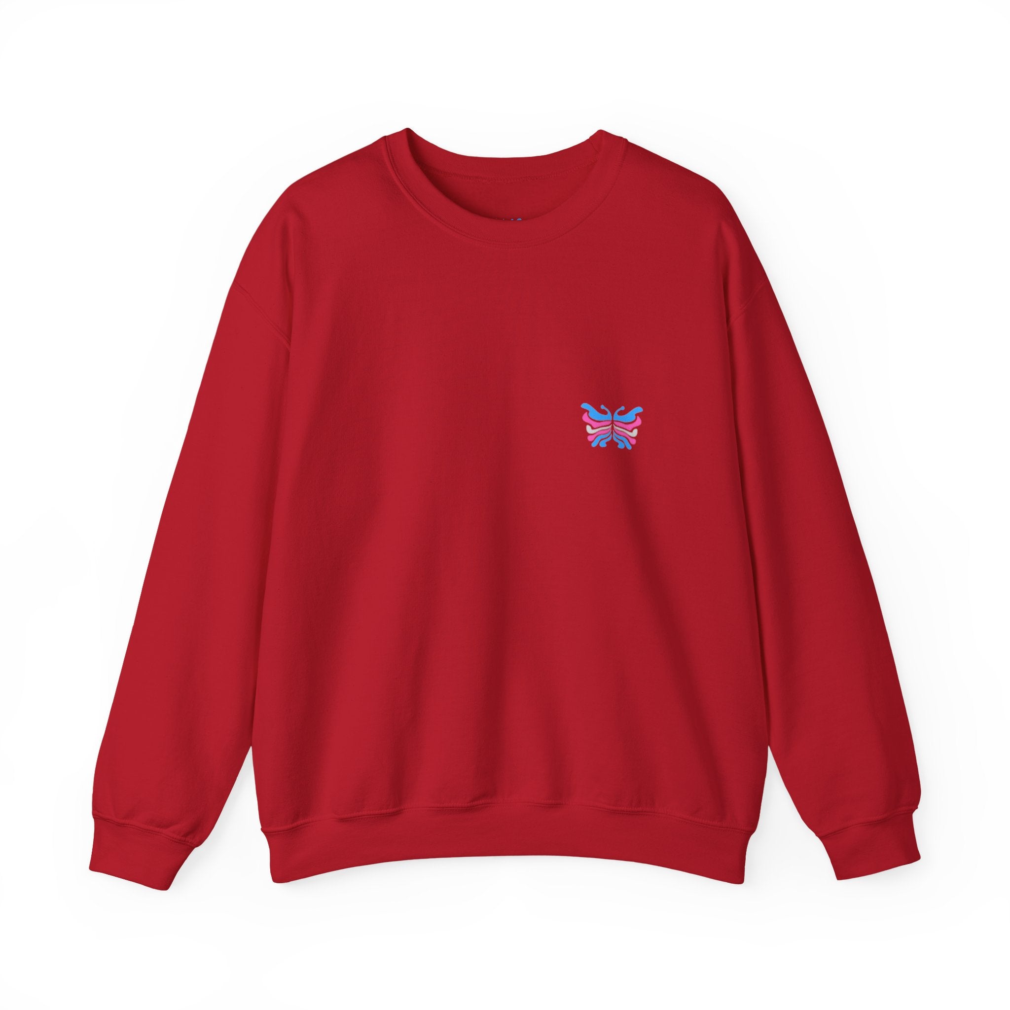 Transcend Logo Crewneck Graphic Long Sleeve Comfy Cotton (Unisex) Cherry Red