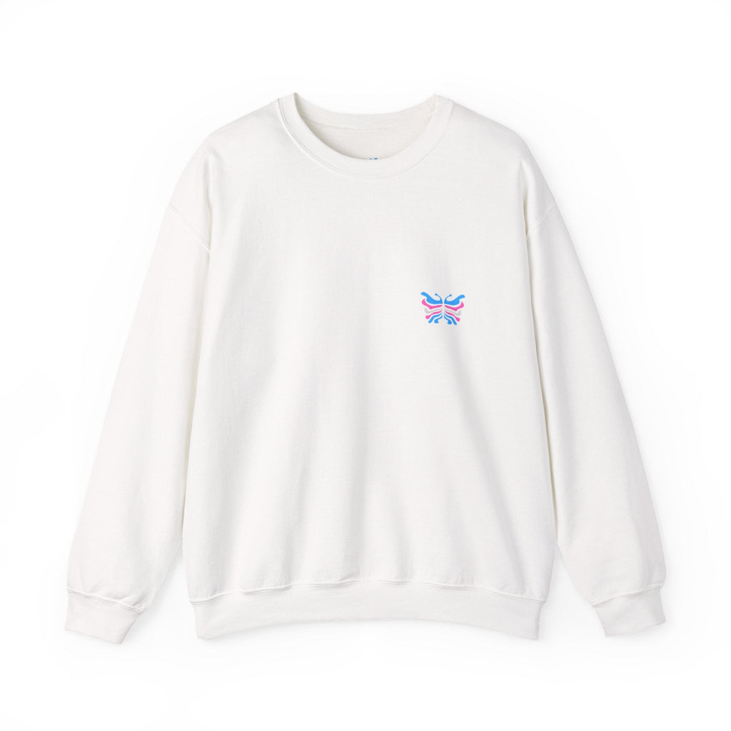 Transcend Logo Crewneck Graphic Long Sleeve Comfy Cotton (Unisex) White