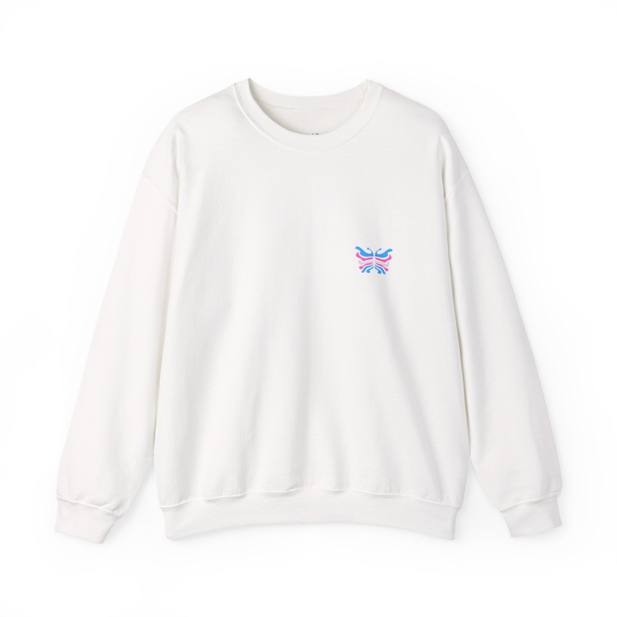 Transcend Logo Crewneck Graphic Long Sleeve Comfy Cotton (Unisex) White