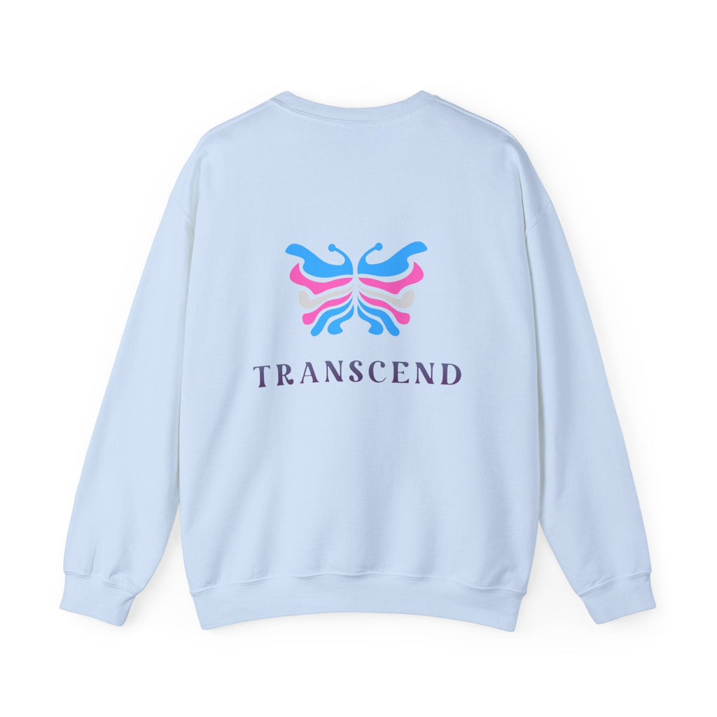 Transcend Logo Crewneck Graphic Long Sleeve Comfy Cotton (Unisex) Light Blue