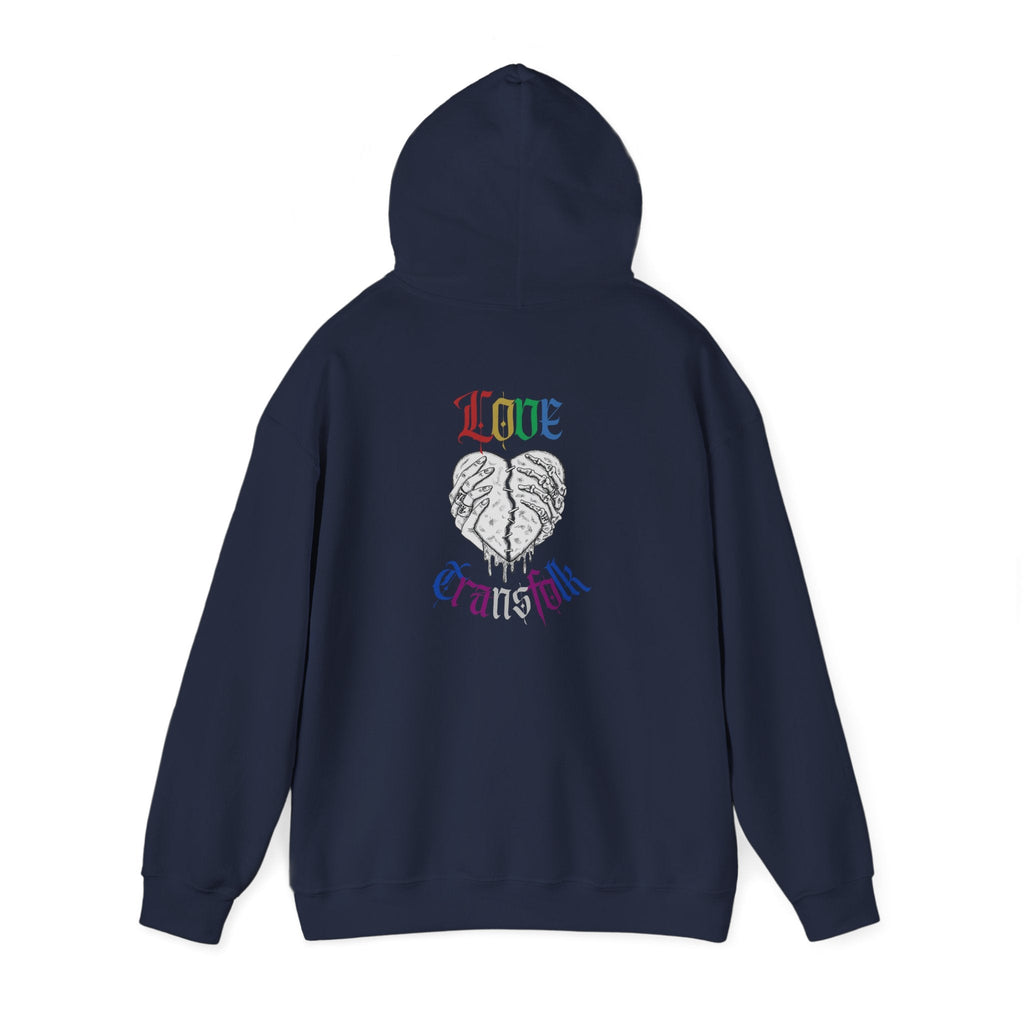 Love Transfolk Gothic Grunge Graphic Transcend Hoodie (Unisex) Navy