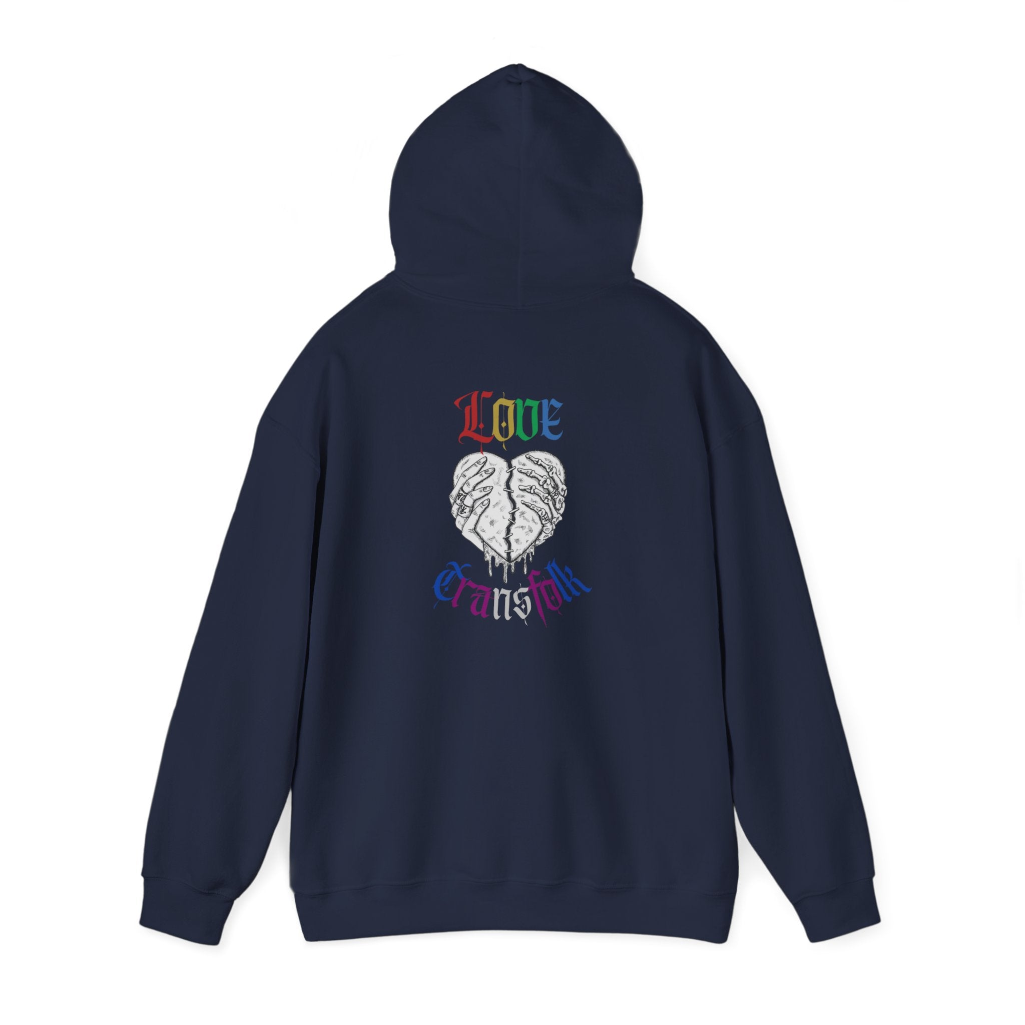 Love Transfolk Gothic Grunge Graphic Transcend Hoodie (Unisex) Navy
