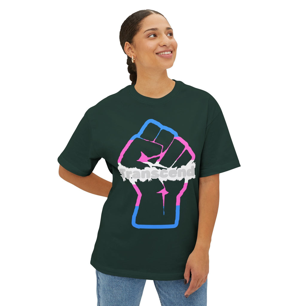 Transcend Power Fist Tee – Strength in Identity T-Shirt (Unisex) Forest Green