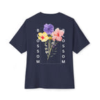 Blossom Floral Tee Shirt Transcend Graphic Oversized Shirt (Unisex) Navy