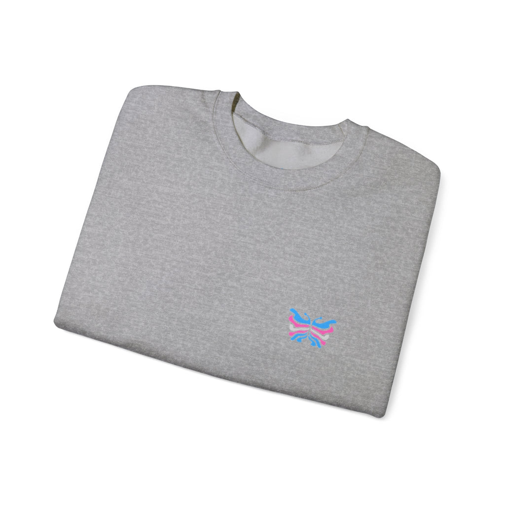 Transcend Logo Crewneck Graphic Long Sleeve Comfy Cotton (Unisex) Athletic Grey