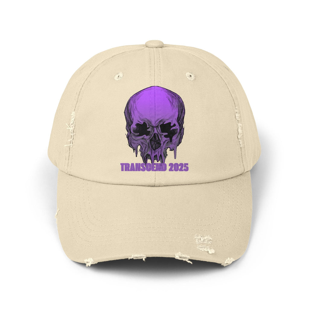 Nightmare Collection Distressed Transcend Baseball Cap (Unisex) Stone