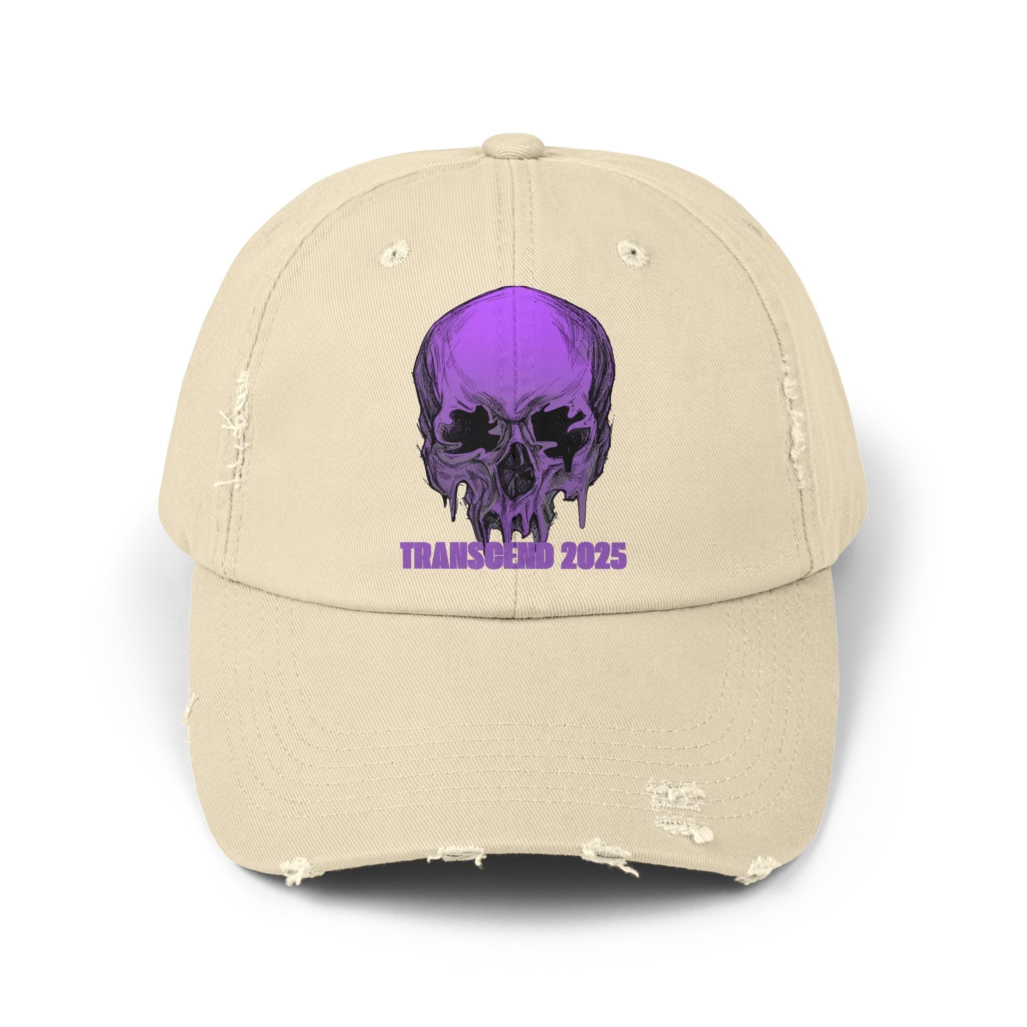 Nightmare Collection Distressed Transcend Baseball Cap (Unisex) Stone