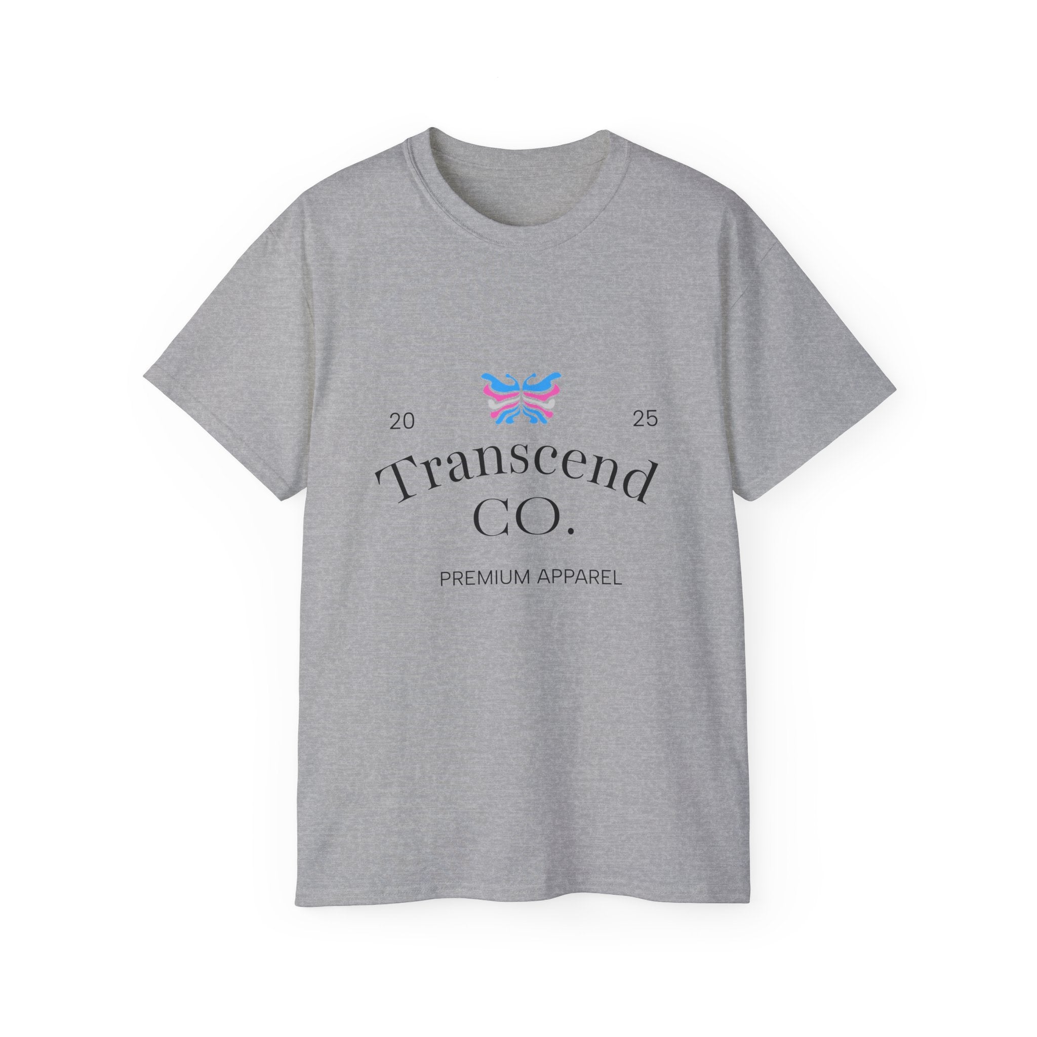 Transcend CO. Premium Tee Ultra Cotton Graphic T-Shirt (Unisex) Athletic Grey