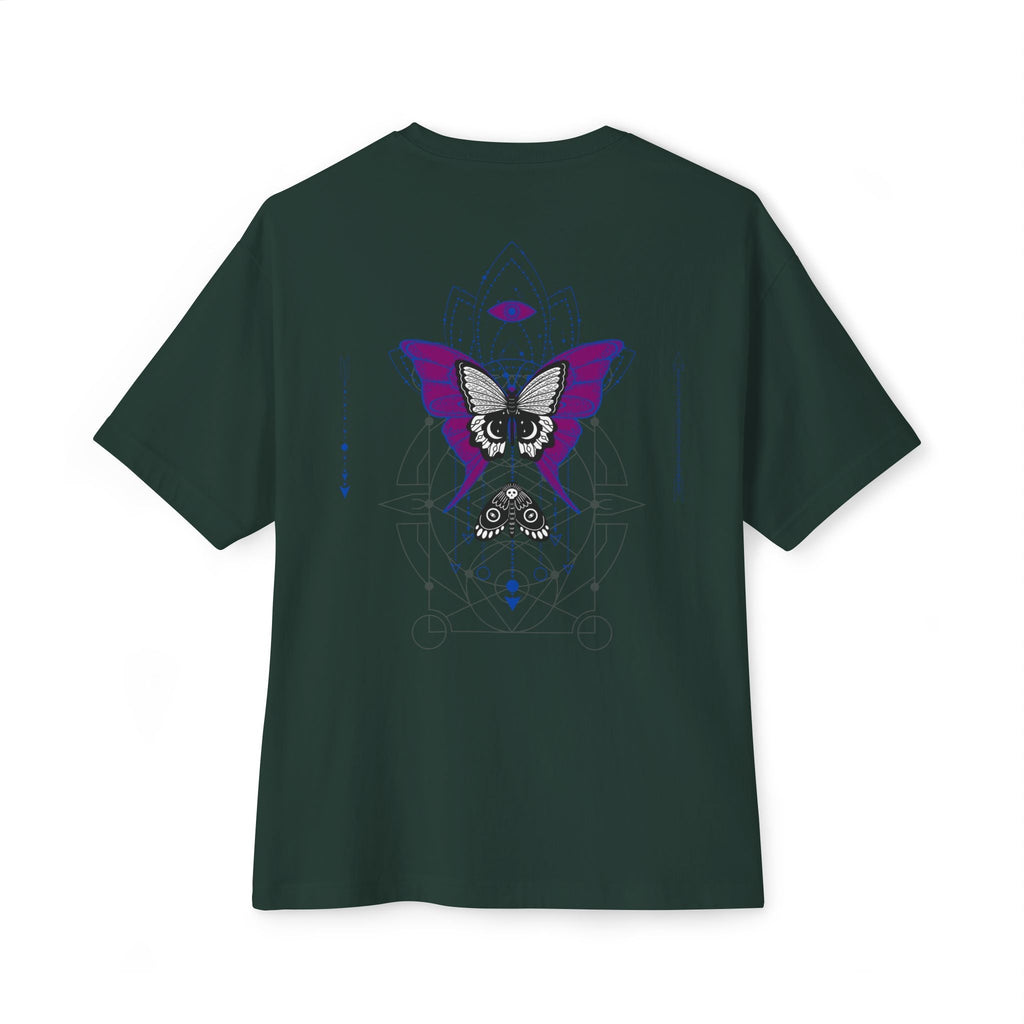 Geometric Butterfly Gothic Graphic Transcend T-Shirt (Unisex) Forest Green