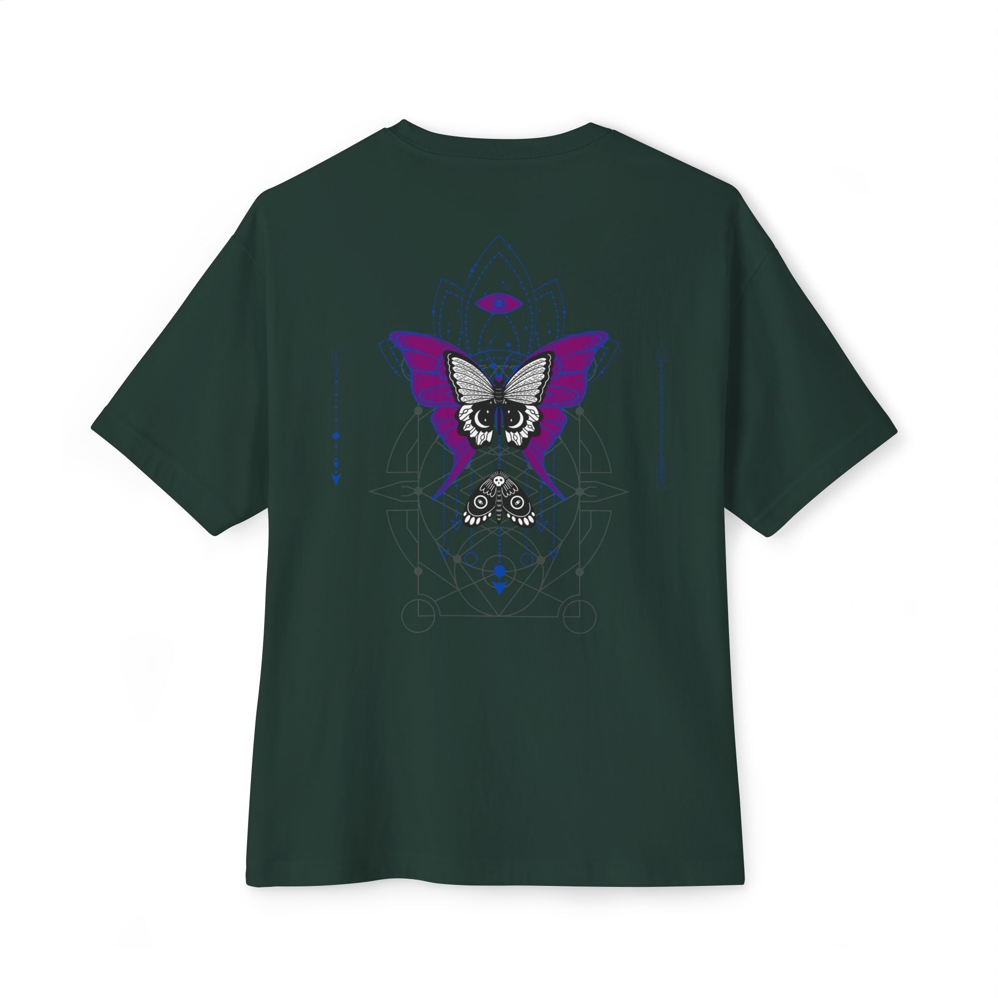 Geometric Butterfly Gothic Graphic Transcend T-Shirt (Unisex) Forest Green