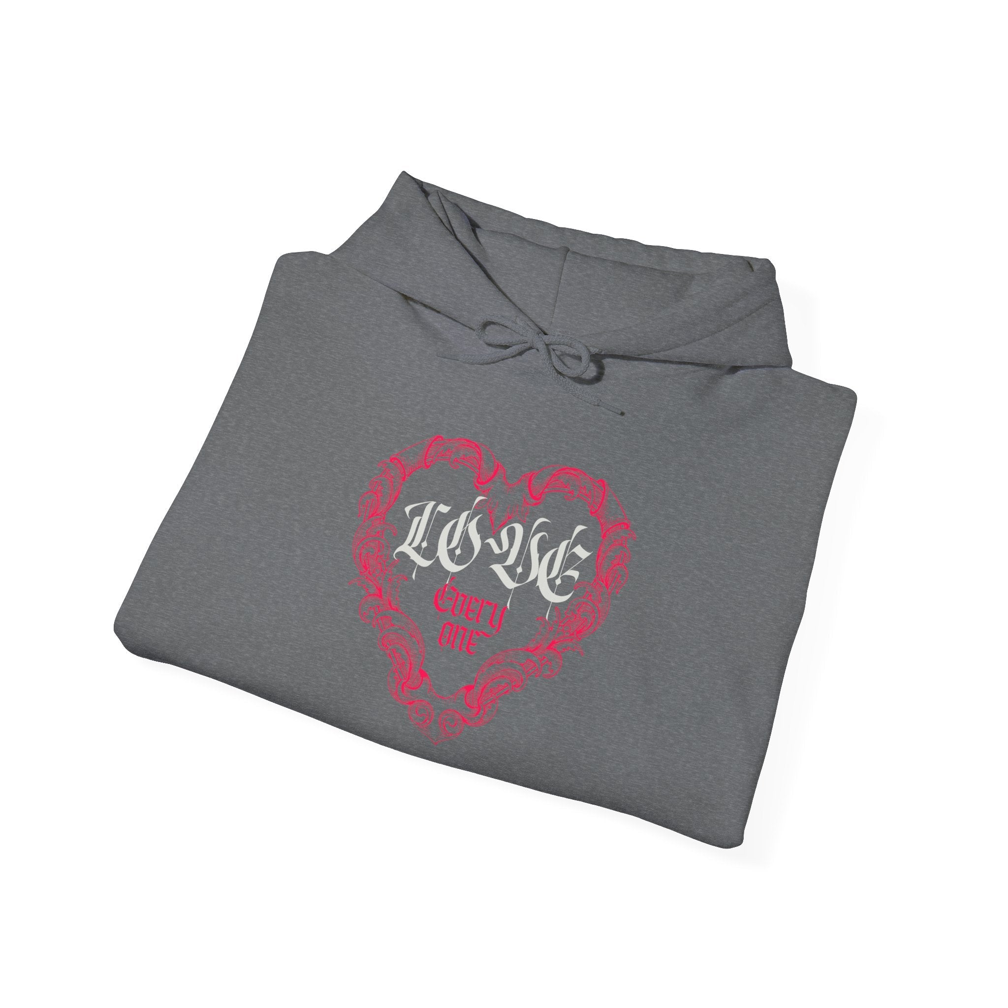 Love Everyone Gothic Graphic Transcend Hoodie Sweatshirt (Unisex) Graphite