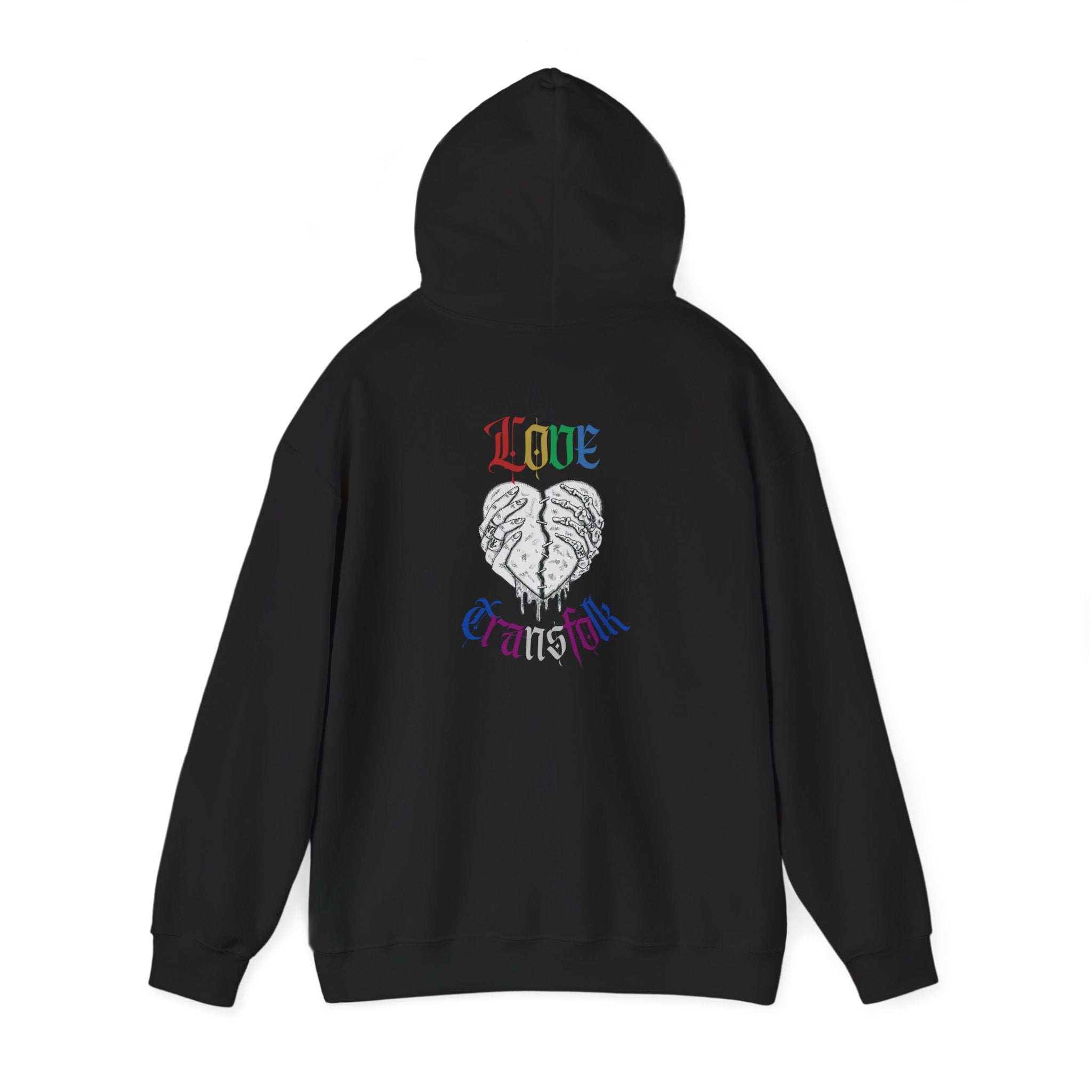 Love Transfolk Gothic Grunge Graphic Transcend Hoodie (Unisex) Black
