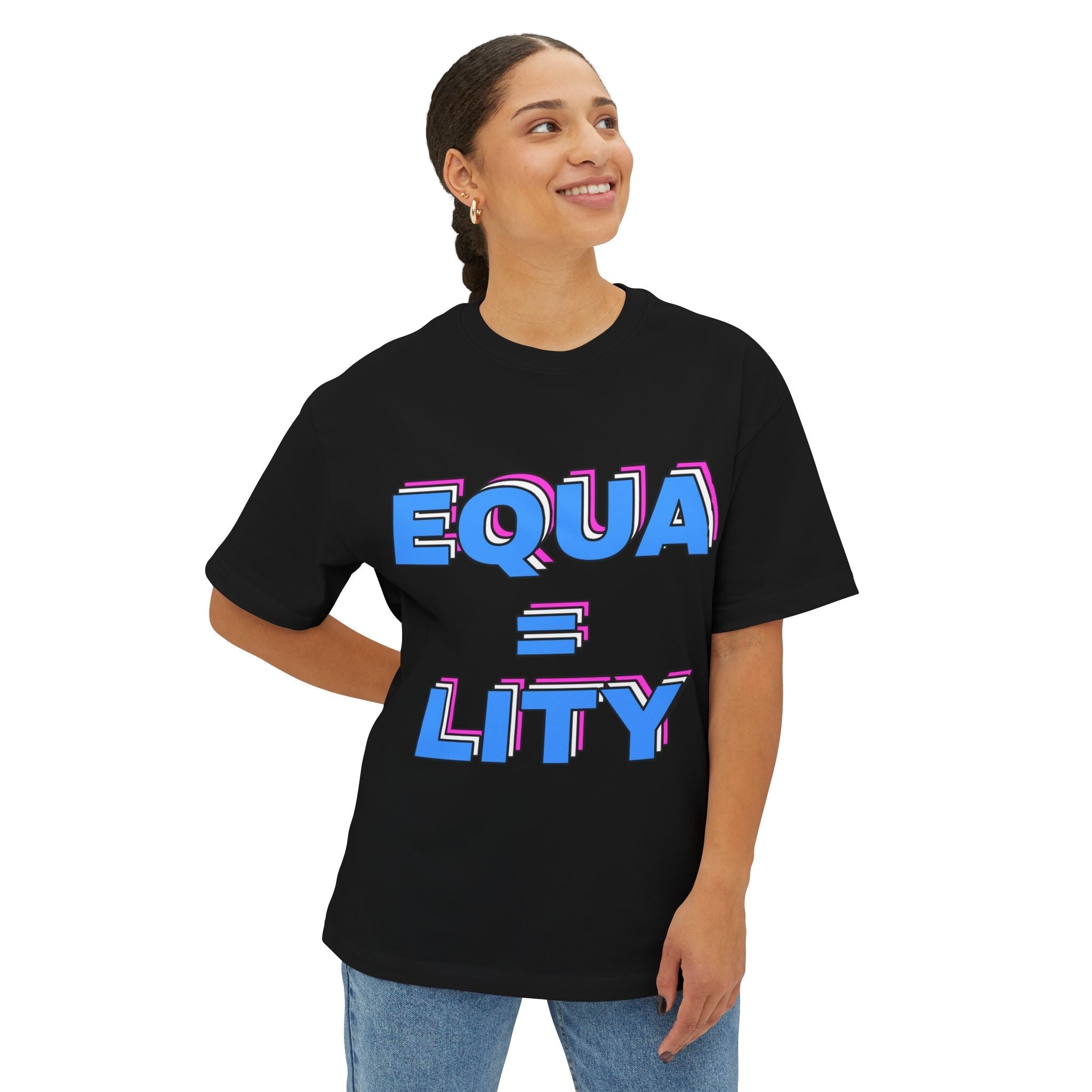 Equality Tee Transcend Comfy Cotton Graphic T-Shirt (Unisex) Black