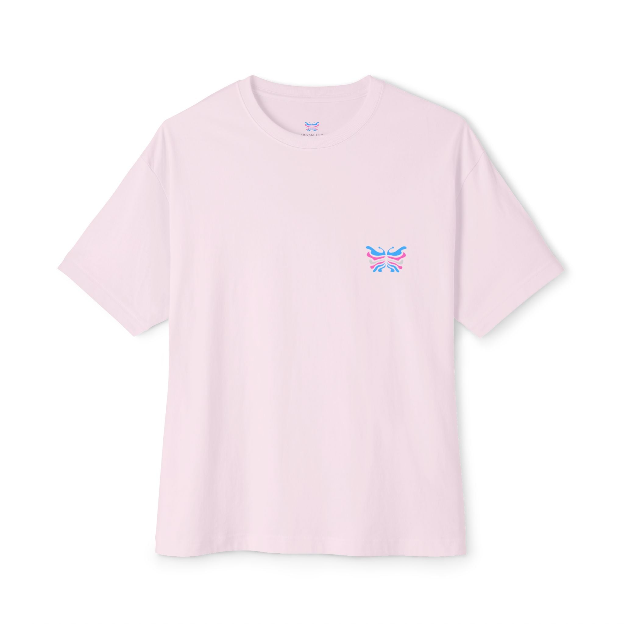 Trans Is Beautiful Butterfly Graphic Comfy Cotton T-Shirt (Unisex) Soft Pink