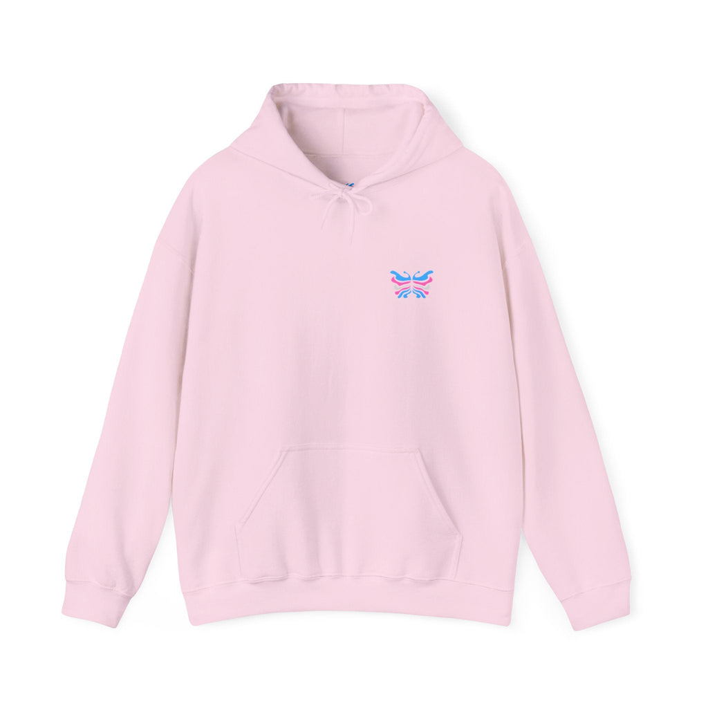 Transcend Logo Hoodie Minimalist Graphic Sweatshirt (Unisex) Light Pink