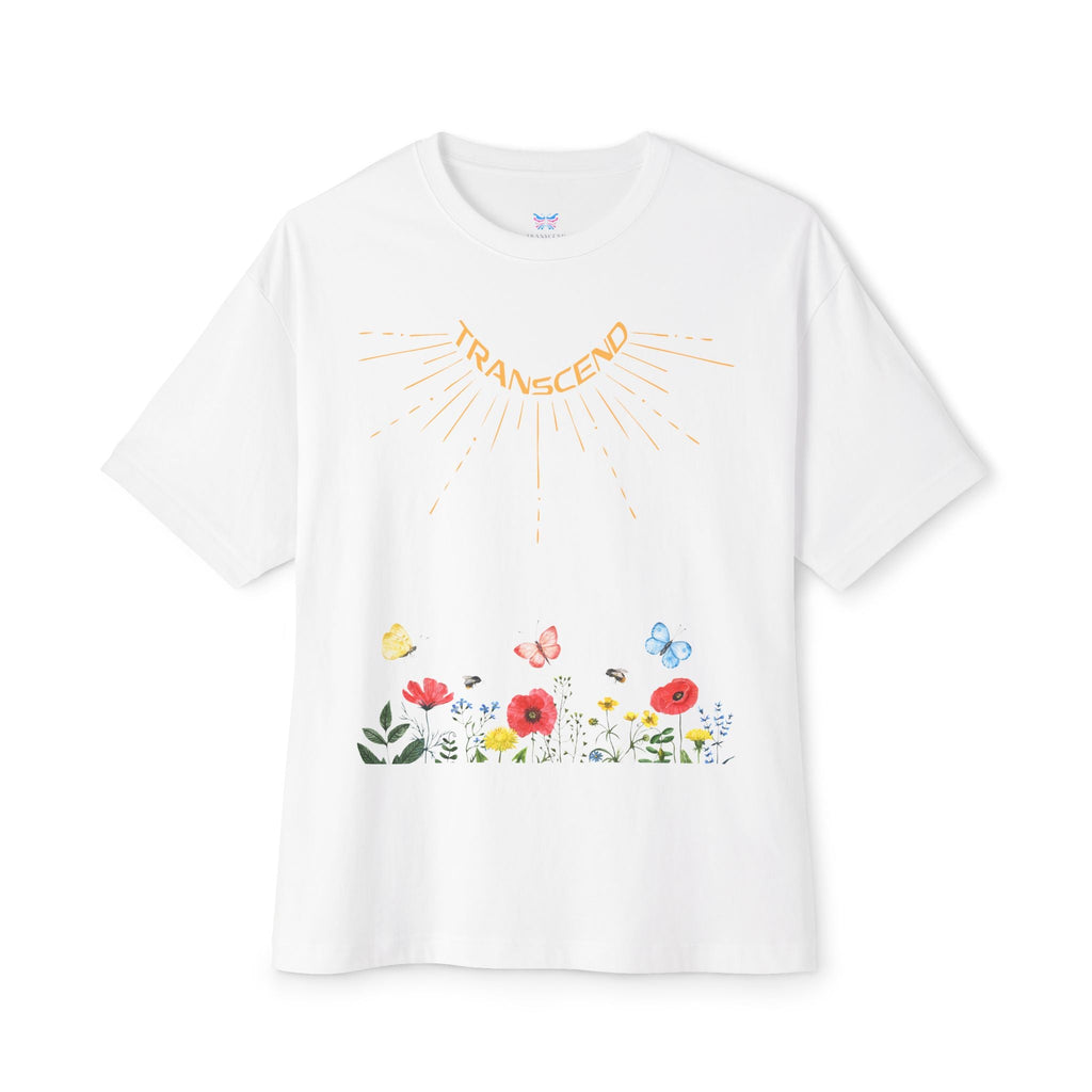 Rise And Grow Garden Transcend Graphic Oversized T-Shirt (Unisex) White