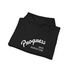 Progress Over Perfection Graphic Hooded Comfy Sweatshirt (Unisex) Black