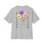 Blossom Floral Tee Shirt Transcend Graphic Oversized Shirt (Unisex) Athletic Grey