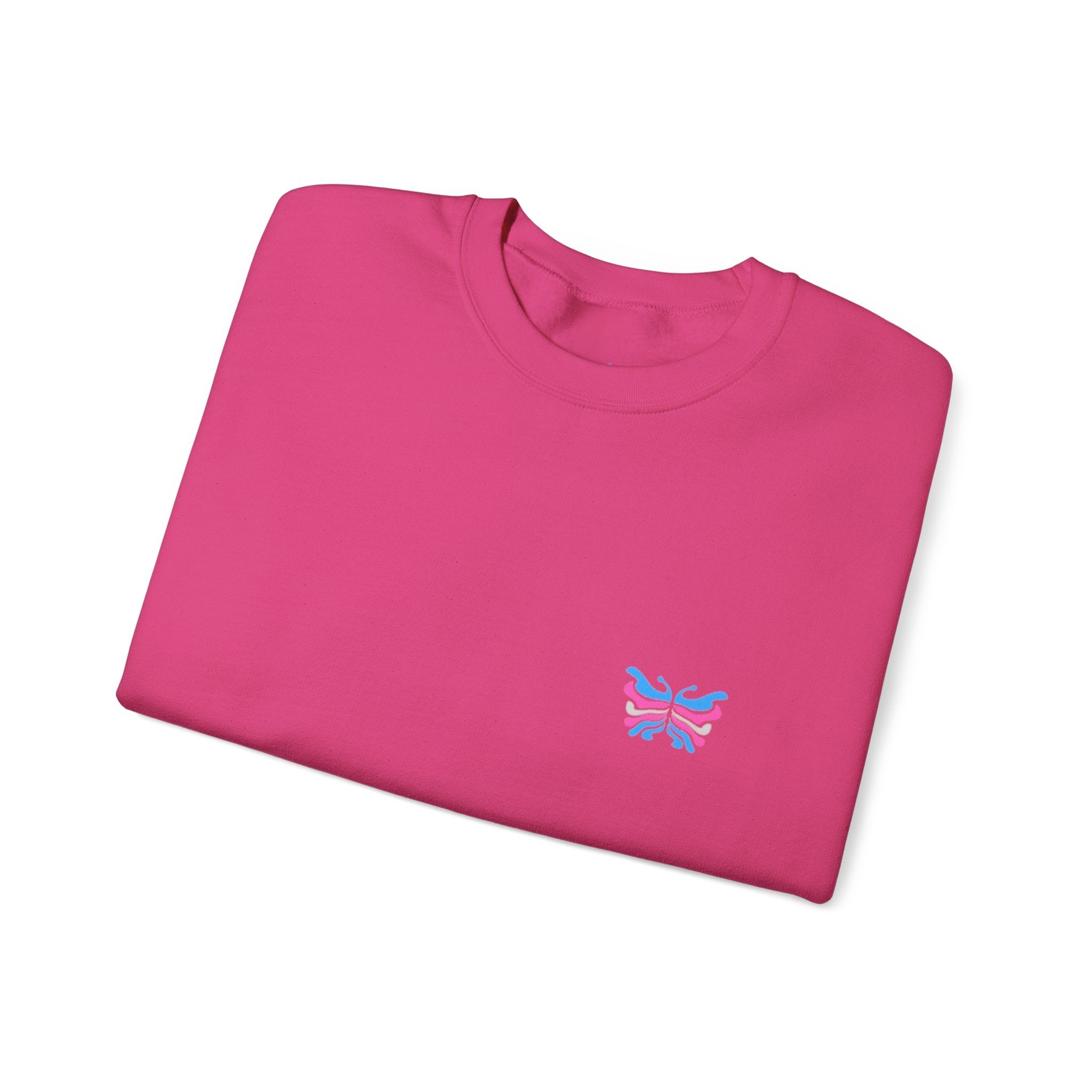 Transcend Logo Crewneck Graphic Long Sleeve Comfy Cotton (Unisex) Heliconia