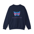 Transcend Logo Crewneck Graphic Long Sleeve Comfy Cotton (Unisex) Navy