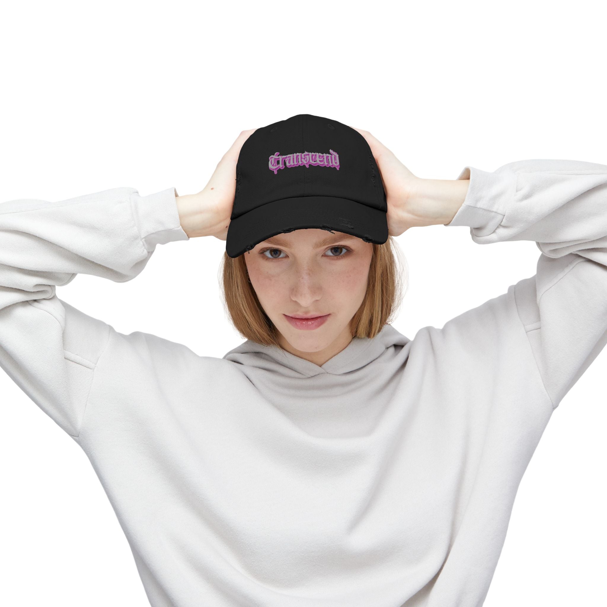 Transcend Gothic Graphic Blackletter Font Distressed Cap (Unisex) Black