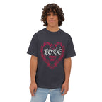 Love Everyone Gothic Graphic Oversized Transcend T-Shirt (Unisex) Dark Gray