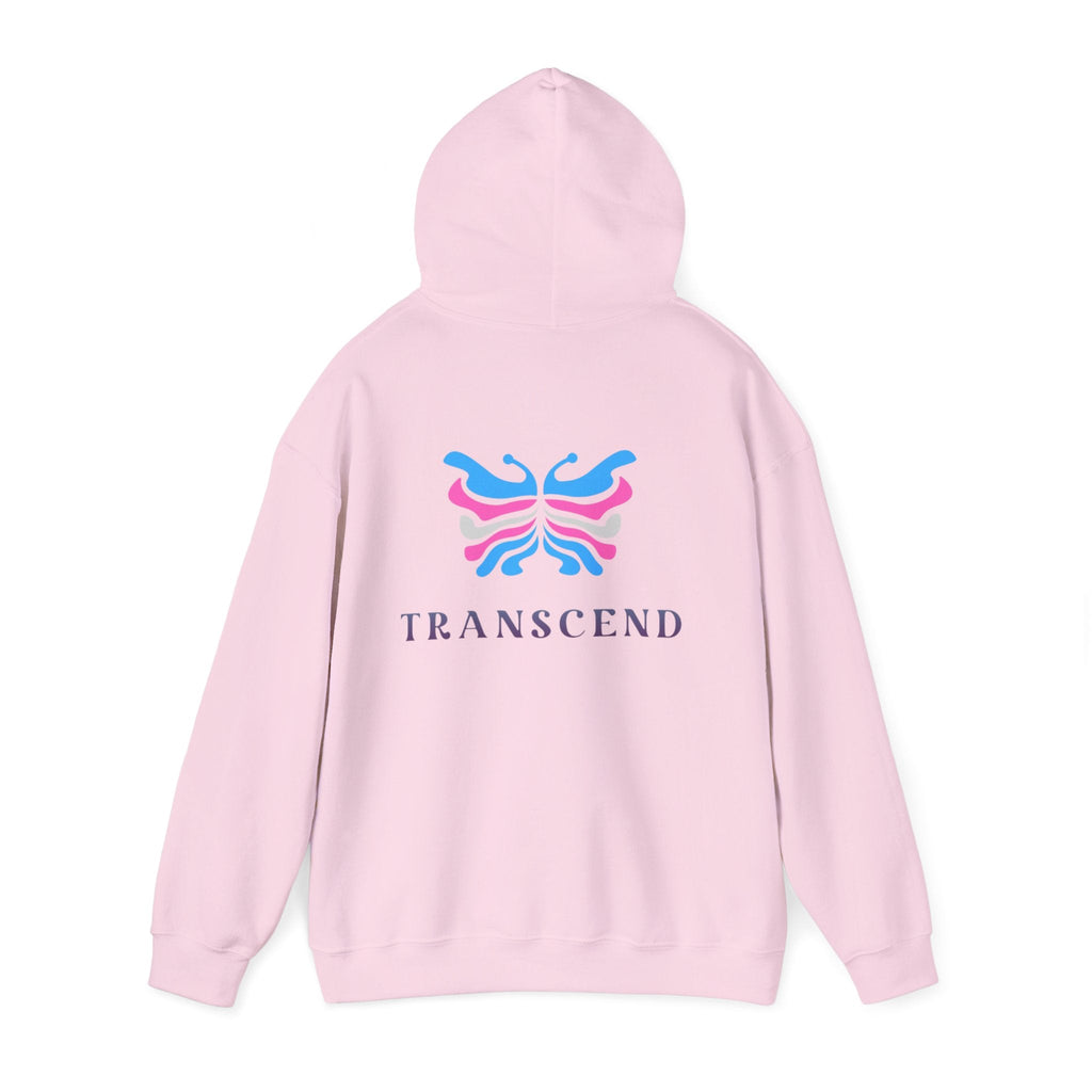 Transcend Logo Hoodie Minimalist Graphic Sweatshirt (Unisex) Light Pink